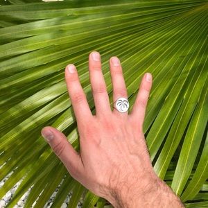 LHN Jewelry Silver Palm Tree Signet Ring